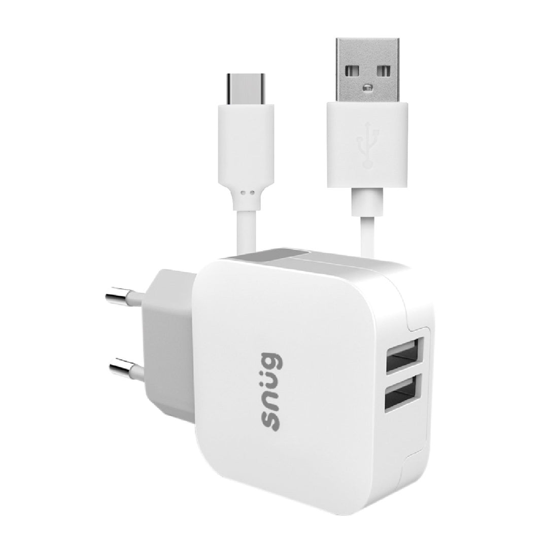 Type C Charger + Cabel Port 3.4AMP - White