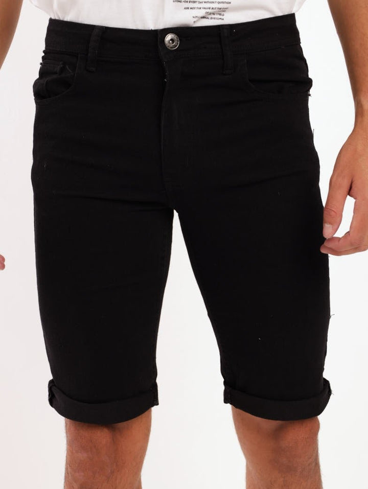 Men's 5 Pocket Turn-Up Short - Black