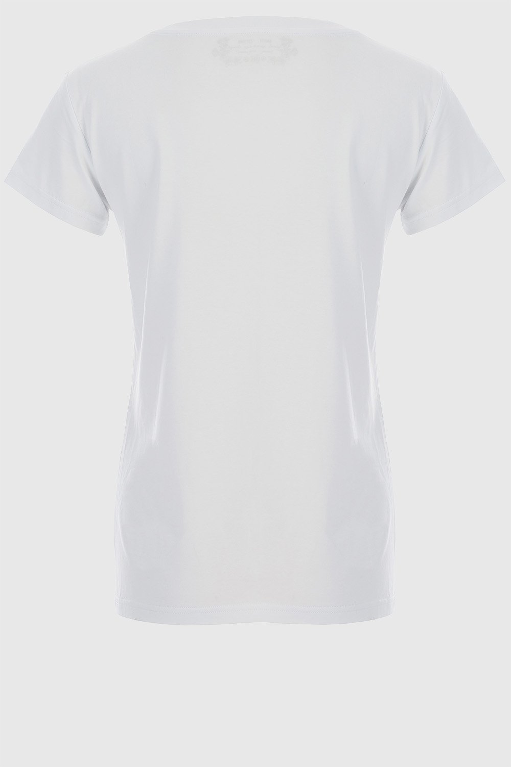 Ladies Short Sleeve Regular Fit Logo Top - White