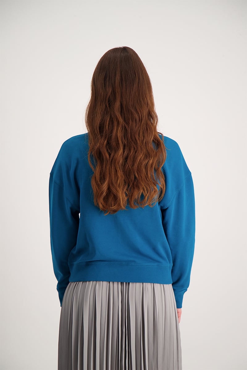 Essential Sweater With Fornt Chest Detail - Atlantic Deep