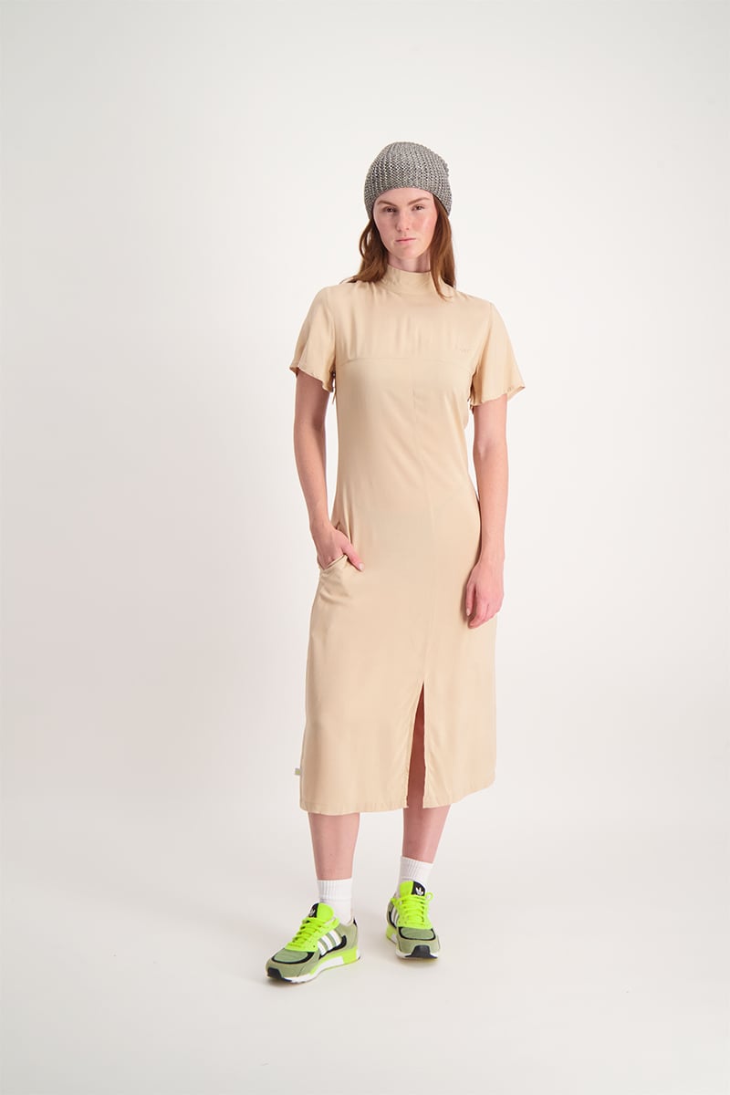 Turtle Neck Dress - Bone