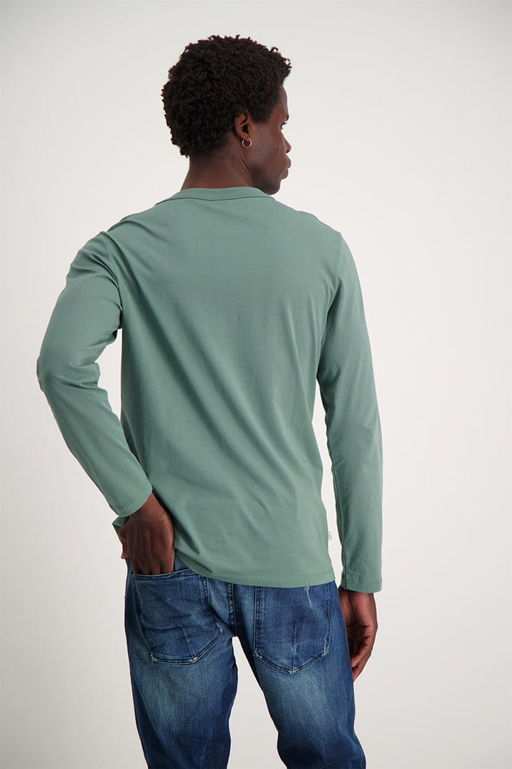 Core Long Sleeve Henley Tee - Forest Green