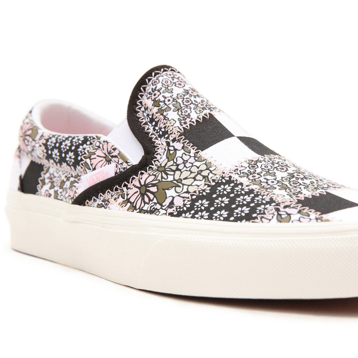 Ladies Classic Slip-On Patchwork Floral - Black