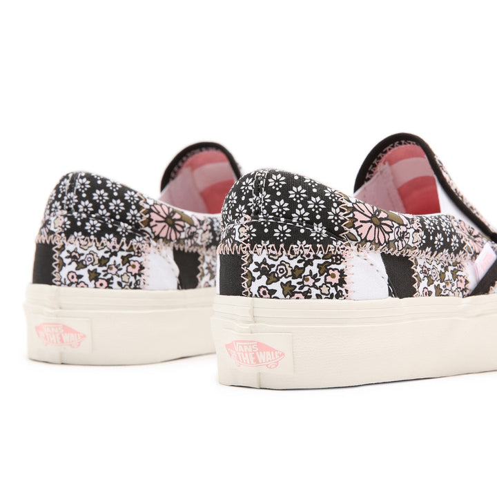 Ladies Classic Slip-On Patchwork Floral - Black