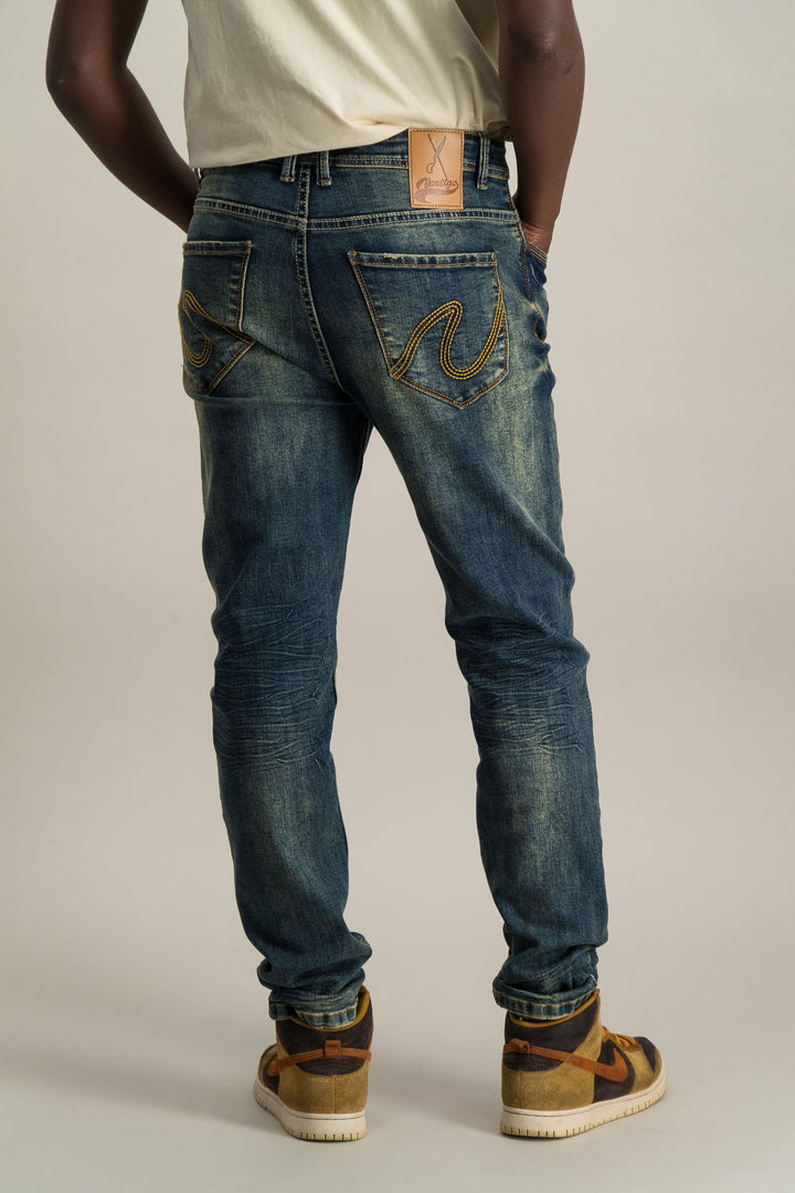 Men's Light Wash Straight Denim Jean