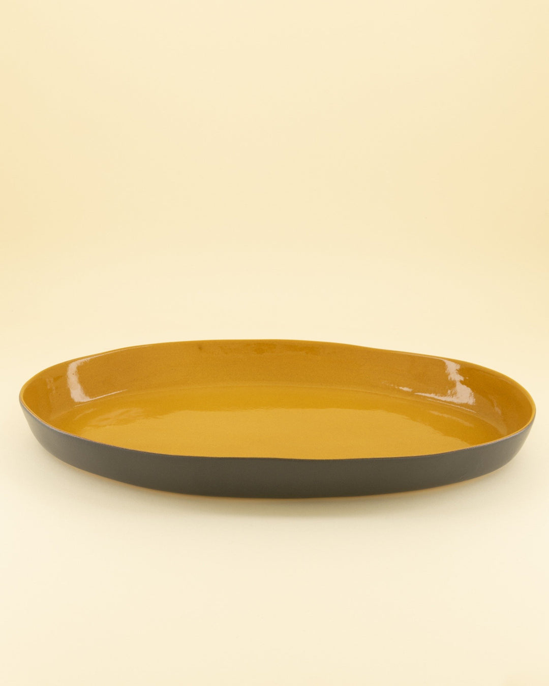 Hand Made Oval Two-Tone Ceramic Platter