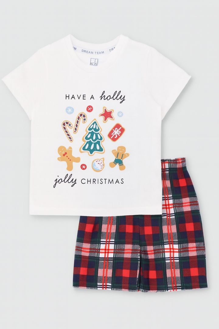 Pre-Boys Christmas Sleep Set - White