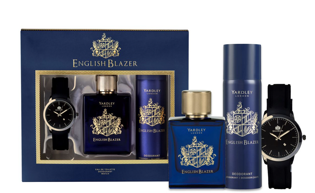 Yardley English Blazer Eau De Toilette 100ML, Deodorant 125ML & Watch