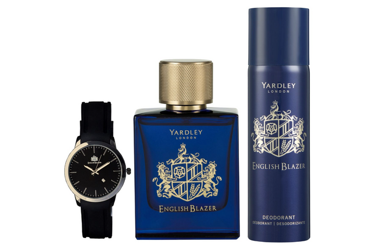 Yardley English Blazer Eau De Toilette 100ML, Deodorant 125ML & Watch