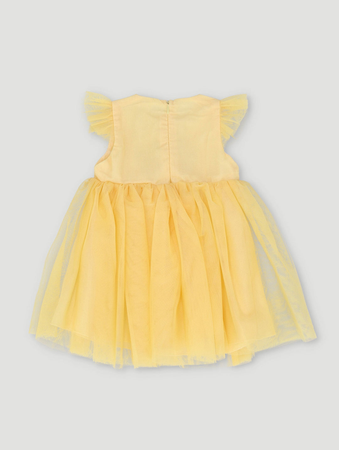 Baby Girls 3D Flower Party Dress - Yellow