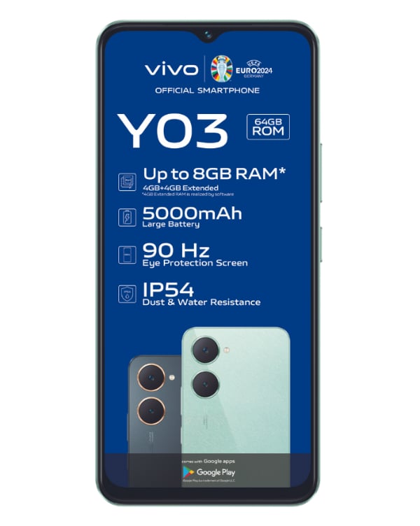Y03 64GB Dual Sim Black Cellphone