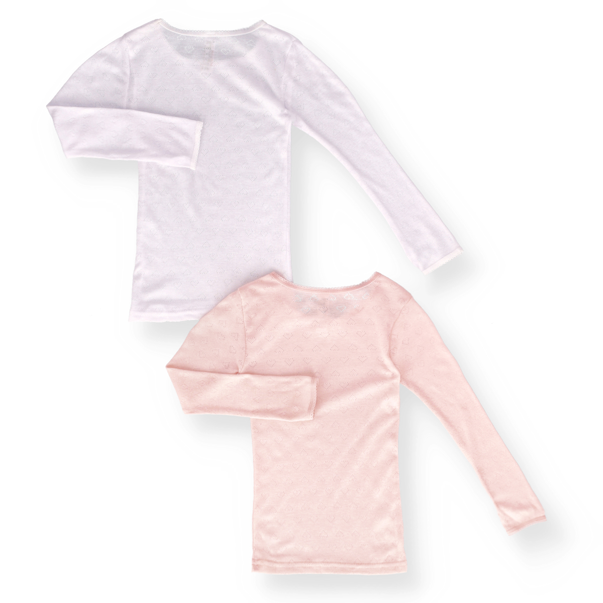 Girls 2 Pack Long Sleeve Vest - Pink