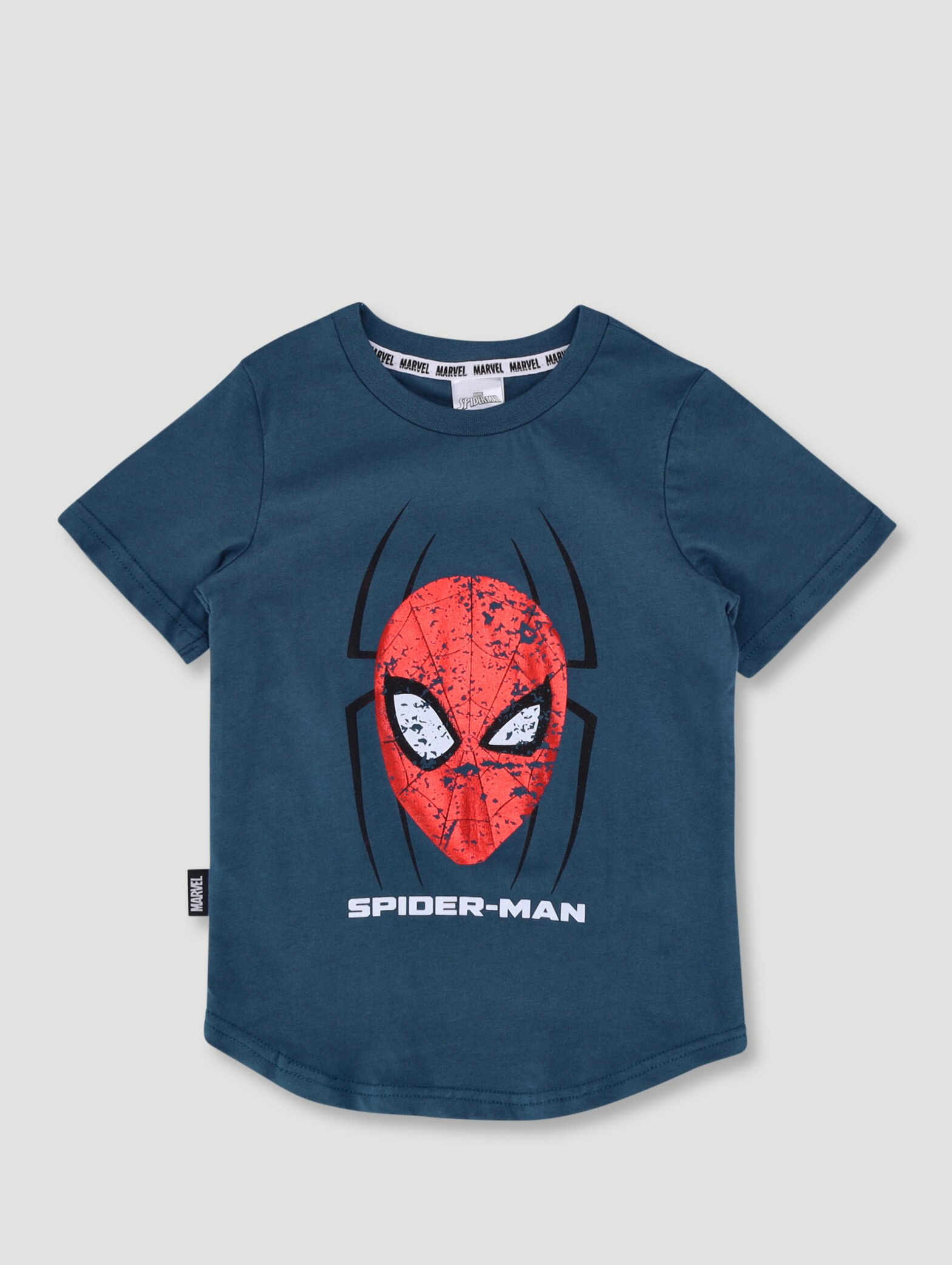 Pre-Boys Spiderman Foil Back Print Top - Dark Blue