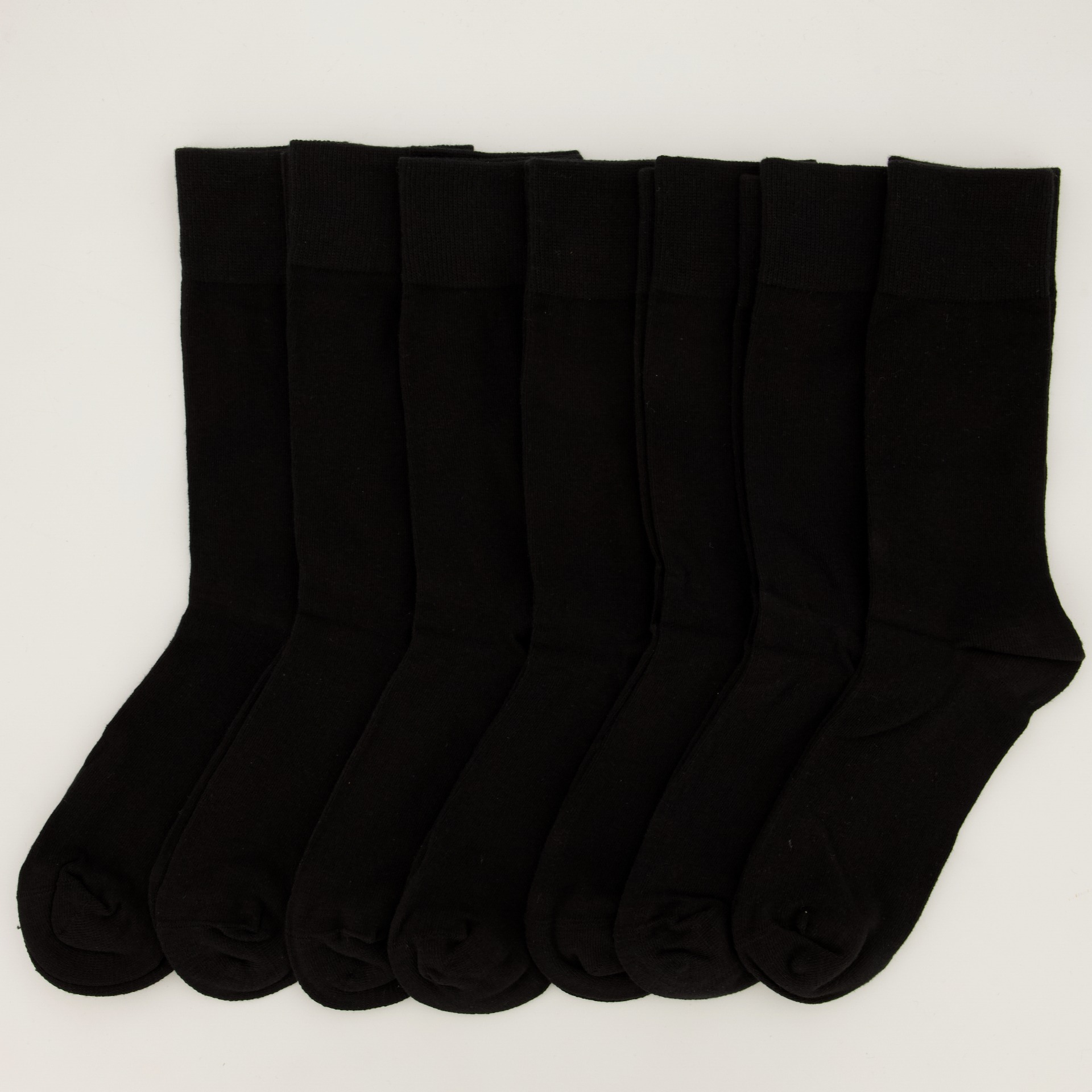 Mens - 7 Pack Plain Anklet Socks - Black