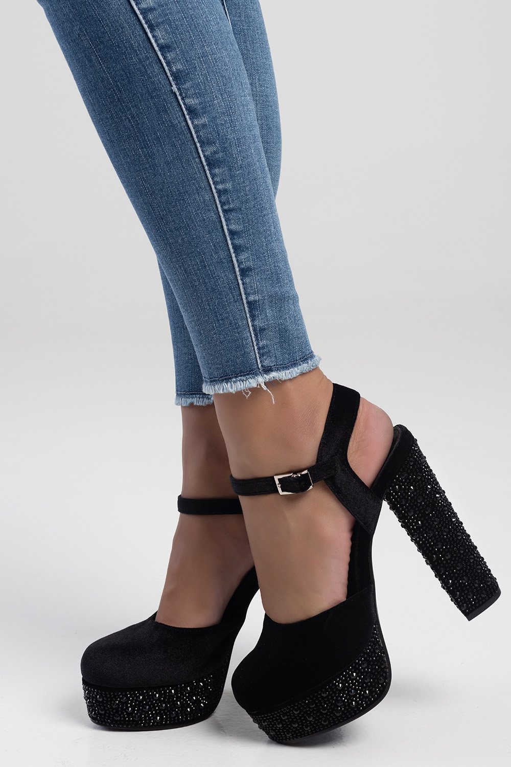 Patent Ankle Strap Platform Block Heels | SHEIN IN