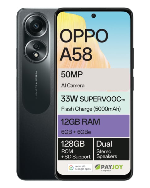A58 128GB Dual Sim Black Cellphone