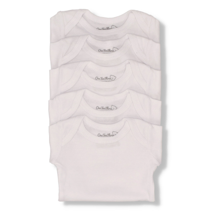 Baby Boys 5 Pack Short Sleeve Vests - White