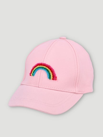 Baby Girls Rainbow Peak Cap - Pink