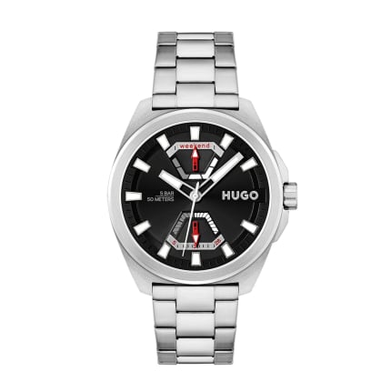 Expose 44mm Watch With Black Dial & Stainless Steel Bracelet
