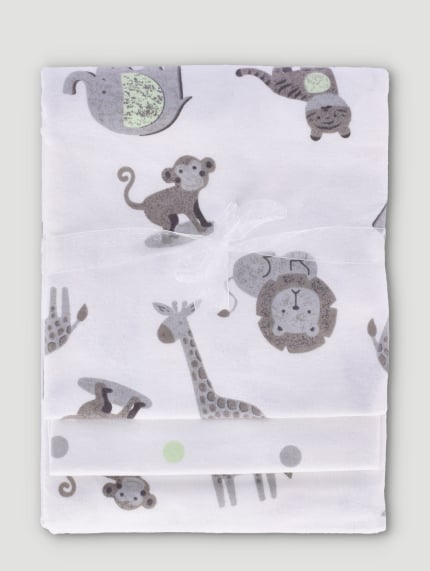 Baby Girls 2 Pack Animal Receivers - Grey