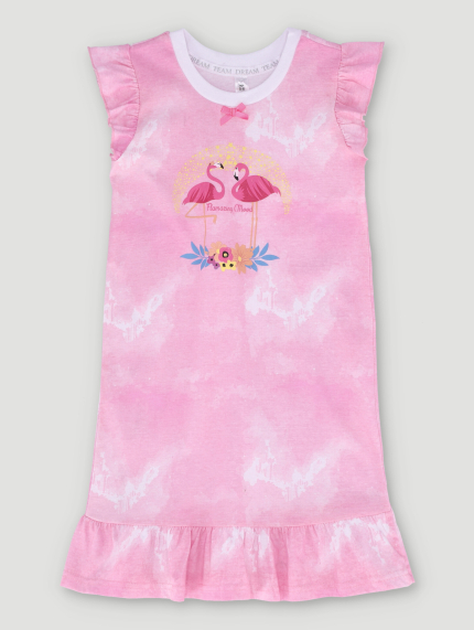 Pre-Girls Tie Dye Flamingo Sleepshirt - Light Pink