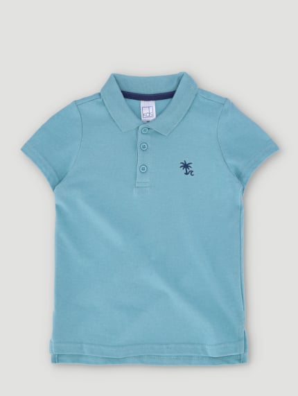 Pre-Boys Embroidered Golfer - Nile Blue