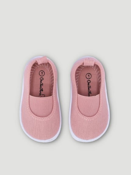 Baby Girls Elastic Canvas Sneaker - Pink