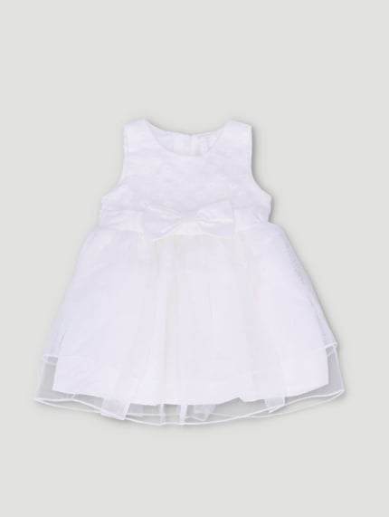 Baby Girls Anglaise Bow Dress - White