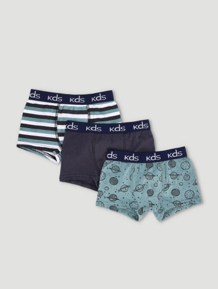 Pre-Boys 3 Pack Space Boxers - Green