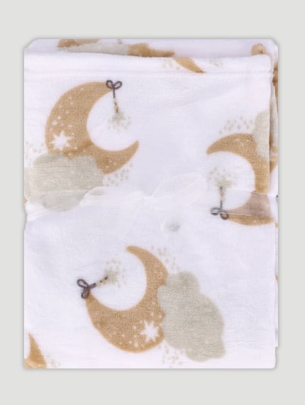 Baby Nursery Moon Cloud Blanket - White