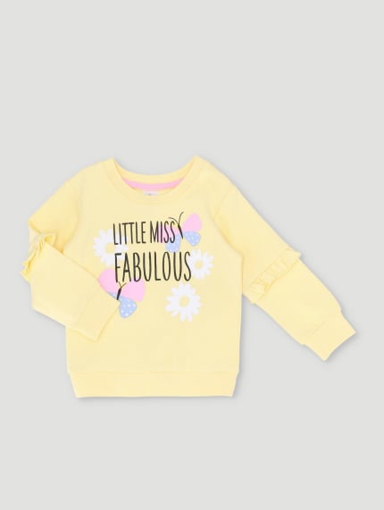 Baby Girls Little Miss Fabulous Frill Top - Yellow