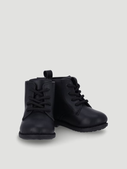 Baby Boys Lace Up Boot - Black
