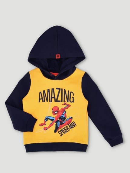 Pre-Boys Amazing Spiderman Hoody - Navy/Yellow