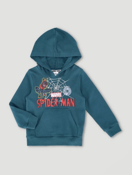 Pre-Boys Spiderman Fleece Hoody - Dark Teal