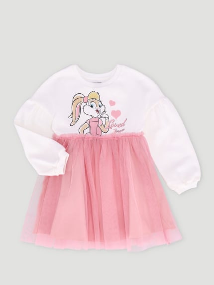 Pre-Girls Lola Bunny Party Dress - Cream