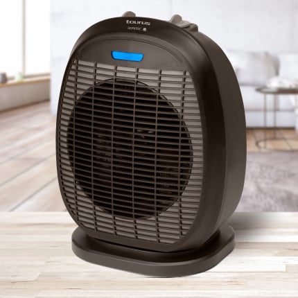 Taurus Oscillating Floor Fan Heater With 2 Heat Settings - Black