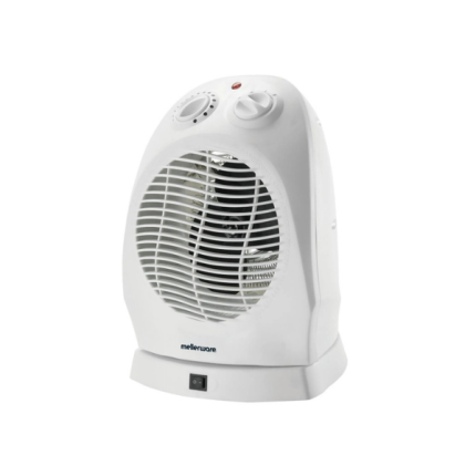 Oscilating Floor Fan Heater With 2 Heat Settings - White
