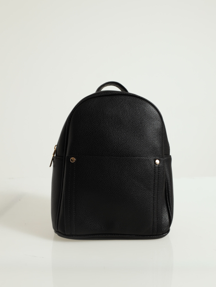Stud Detail Top Handle Pebble Backpack - Black