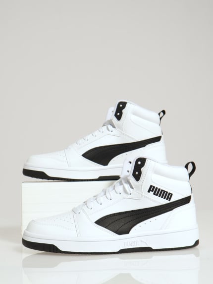 Rebound Hi Closed Toe Lace Up Sneaker - White/Black