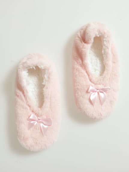 Fluffy Slipper Socks - Pink