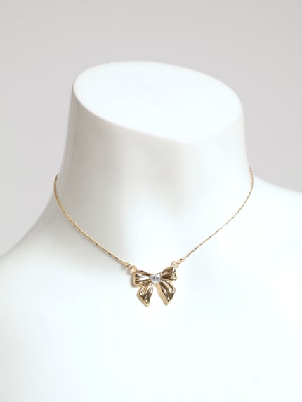 Bow Necklace - Gold 