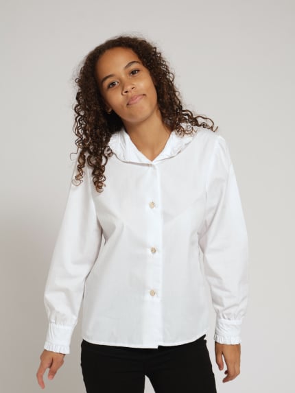 Girls Long Sleeve Woven Shirt - White