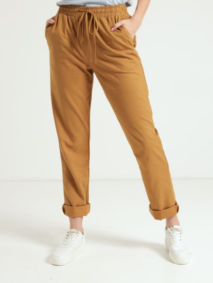 Linen Suit Trouser - Brown