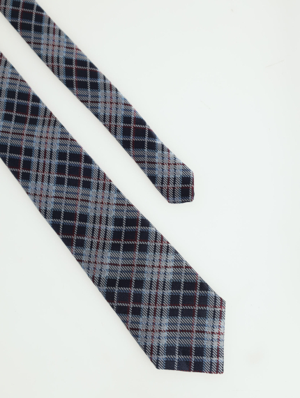 Tartan Fashion Tie - Navy