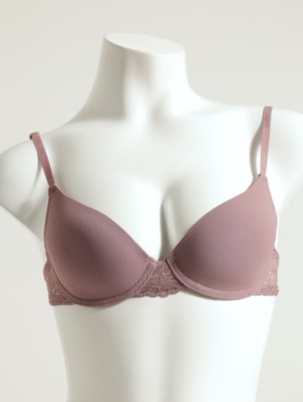 2 Pack Ribbed & Lace T-Shirt Bra