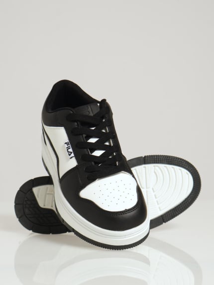 Piper Panelled Platform Sneaker - Black/White