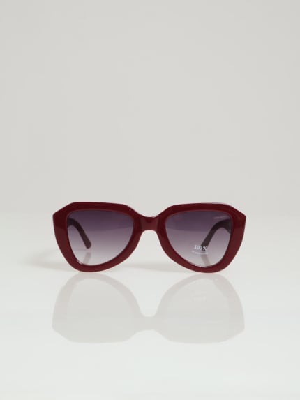 Angular Aviator Sunglasses - Berry