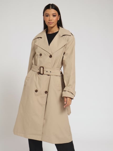 Fashion Trench Coat Jacket - Tan