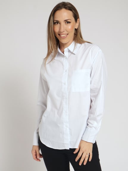 Long Sleeve Classic Poplin Shirt - White