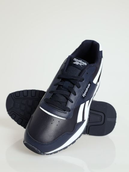 Glide Track Sole Closed Toe Lace Up Sneaker - Navy/White